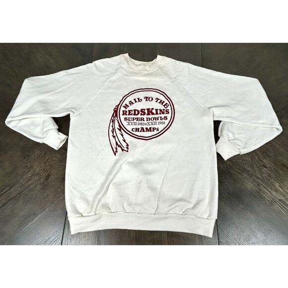 Vintage Hail To The Redskins Sweatshirt 1983 & 1984 Champs Jerzees Large USA - Picture 4 of 13